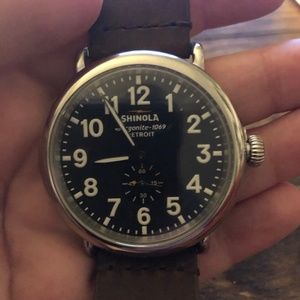 Shinola Runwell Watch With Leather Strap (39.5mm)